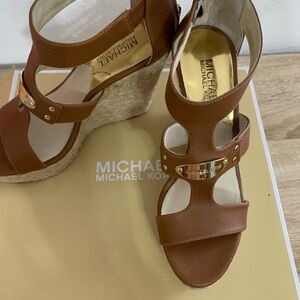 Michael Kors Tan Wedge Sandals